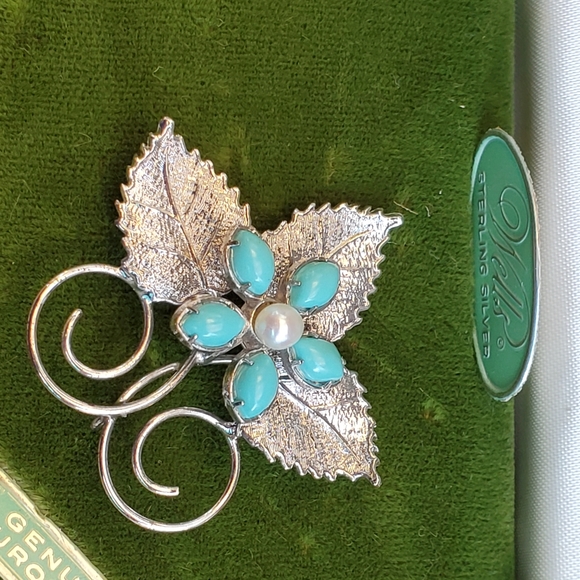 Wells Torquiose Sterling Pin - Picture 4 of 4